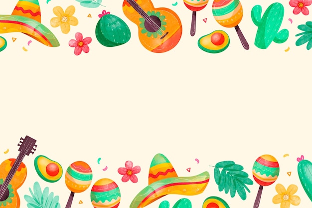 Vector gratuito fondo de acuarela para cinco de mayo