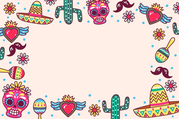 Vector gratuito fondo para la celebración mexicana del cinco de mayo