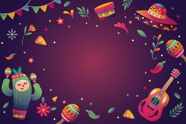 Vector gratuito fondo degradado para la celebración del cinco de mayo