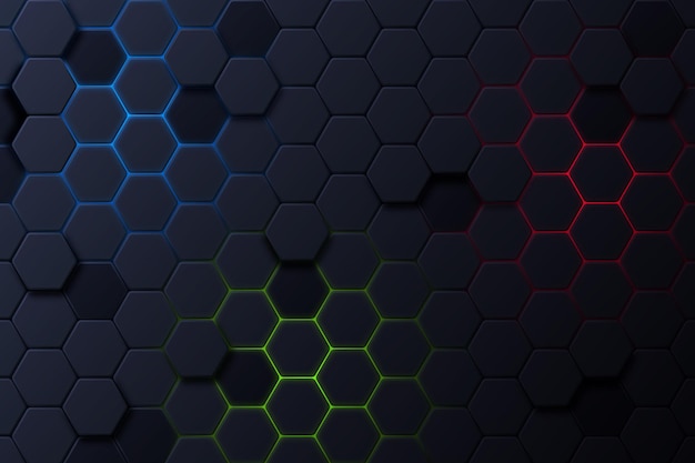 Vector gratuito fondo hexagonal oscuro con color de gradiente