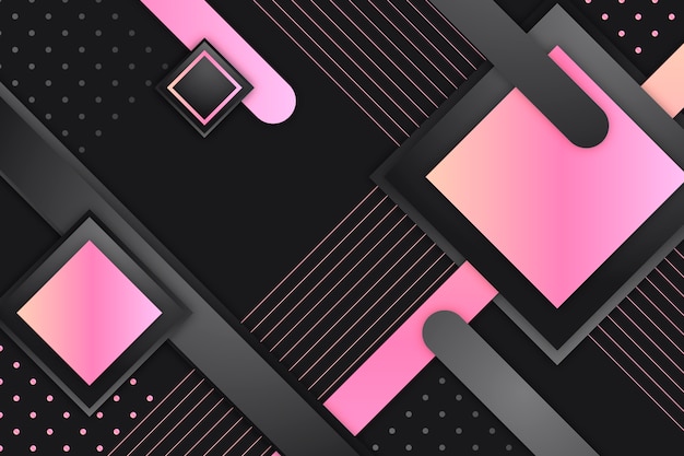 Vector gratuito formas geométricas en gradiente sobre un fondo oscuro