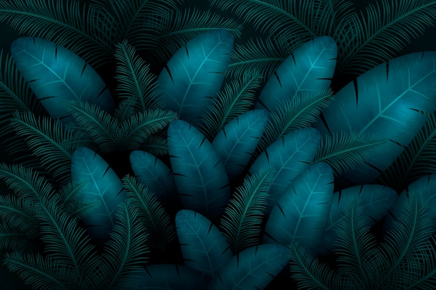 Vector gratuito hojas tropicales de fondo para el zoom