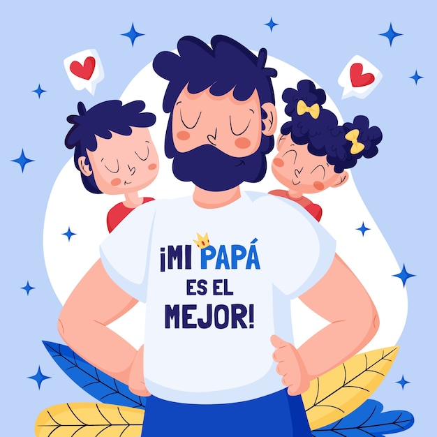 Vector gratuito ilustración plana para la celebración del dia del padre