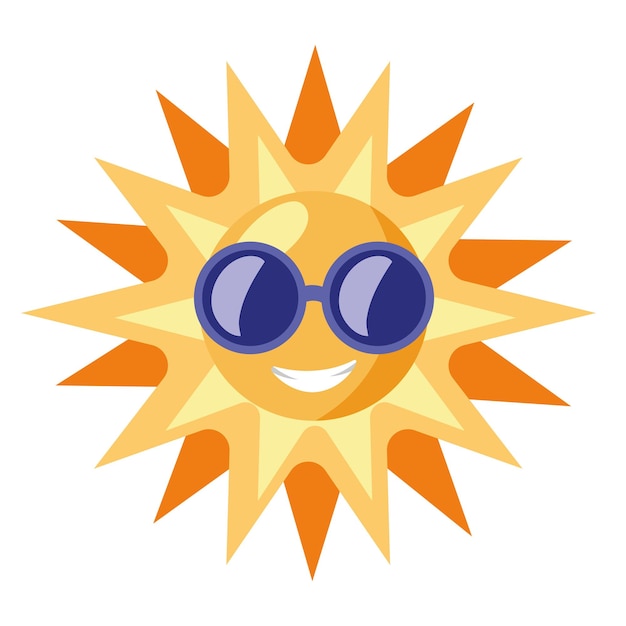Vector gratuito sol con gafas de sol