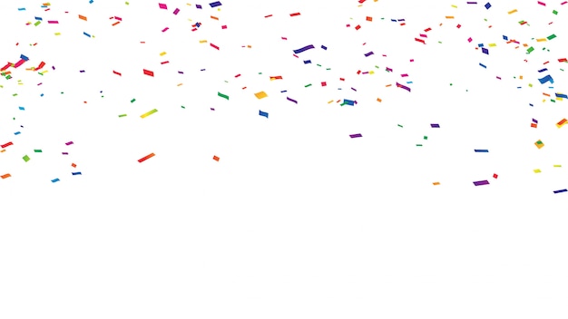 Vector confeti cintas de colores marco de lujo saludo tarjeta rica.