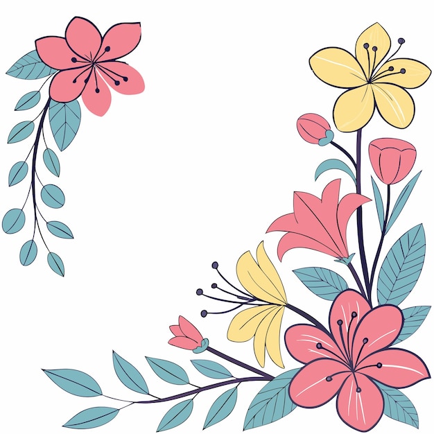 Vector cuadro de flores coloridas