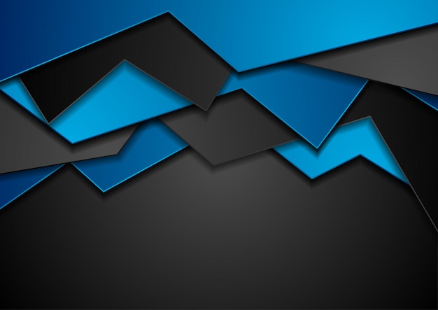 Vector fondo de material corporativo abstracto azul y negro diseño vectorial
