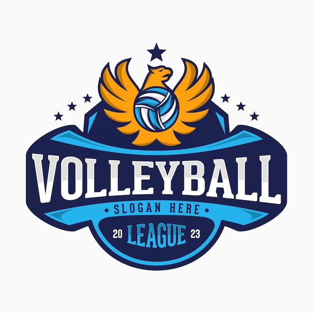 Vector logotipo vectorial de la liga de voleibol para el equipo deportivo