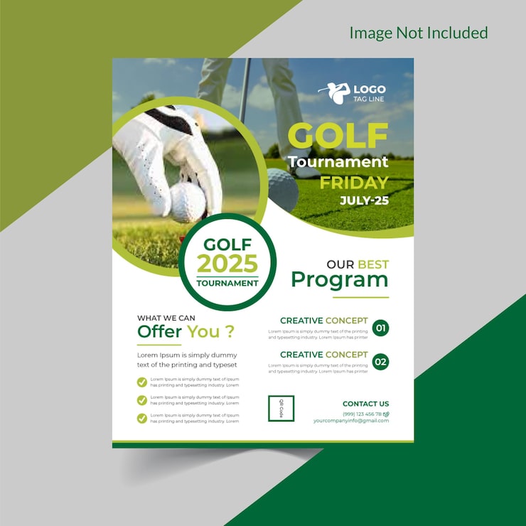 Vector plantilla de diseño de cartel de flyer de club de golf vectorial a4