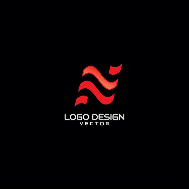 Vector plantilla de logotipo abstracto letra n
