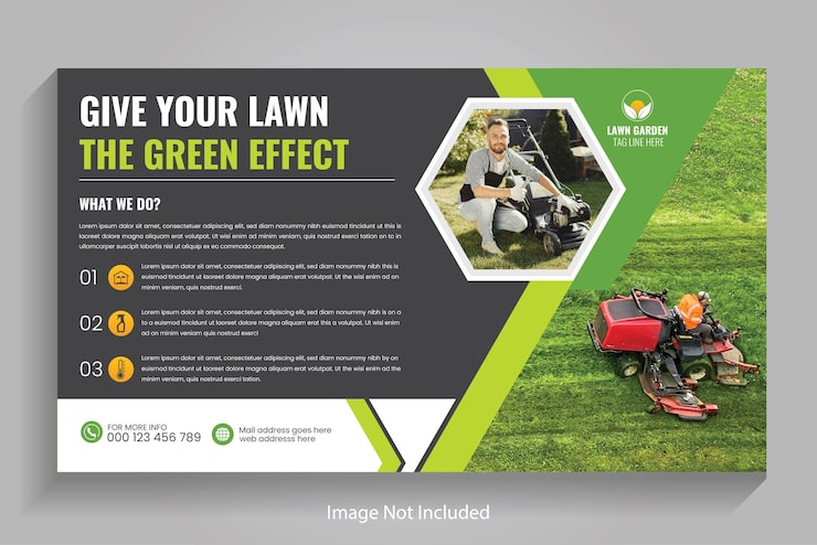 Vector servicios agrícolas y agrícolas diseño de miniatura de banner web o jardinería de césped en las redes sociales