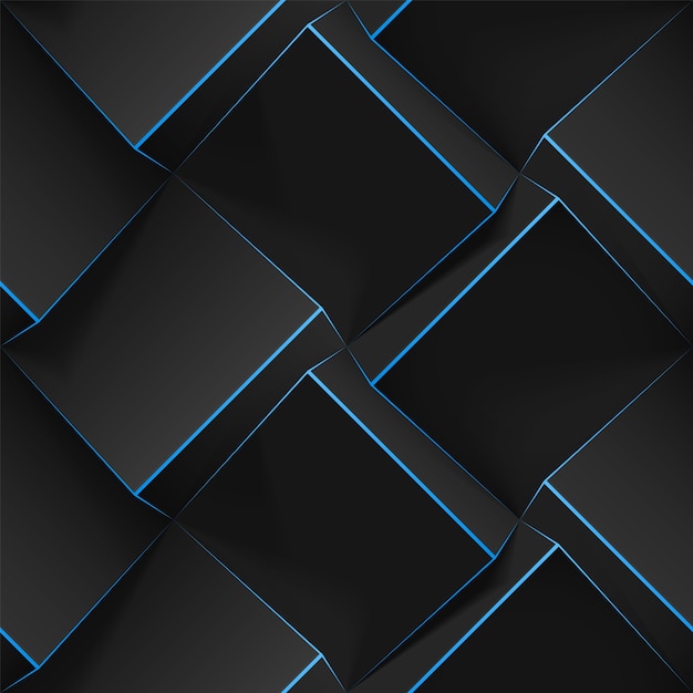 Vector textura abstracta volumétrica con cubos negros con líneas finas. patrón transparente geométrico realista para fondos, papel tapiz, textiles, telas y papel de regalo. ilustración realista.